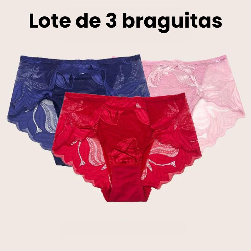 Conjunto de braguitas de seda italiana